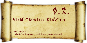 Vidákovics Klára névjegykártya