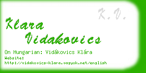 klara vidakovics business card