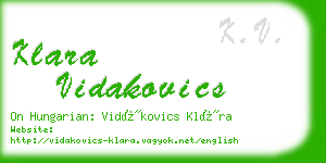 klara vidakovics business card